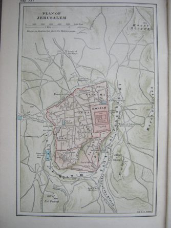 old map of Jerusalem Old City
