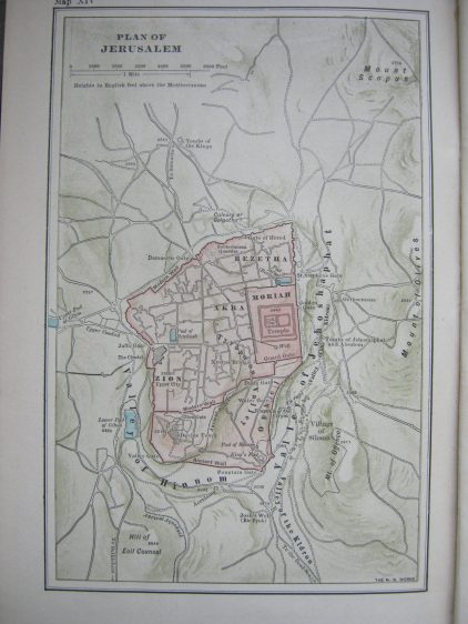 old map of Jerusalem Old City